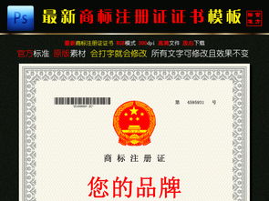 欧式风格商标注册证设计 高清PSD模板助力市场主体登记代理